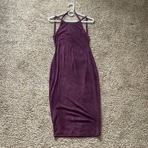 Backless Suede Dress
